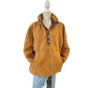 Boundless North Brown Heavy Duty Oversized Fleece Pullover XS